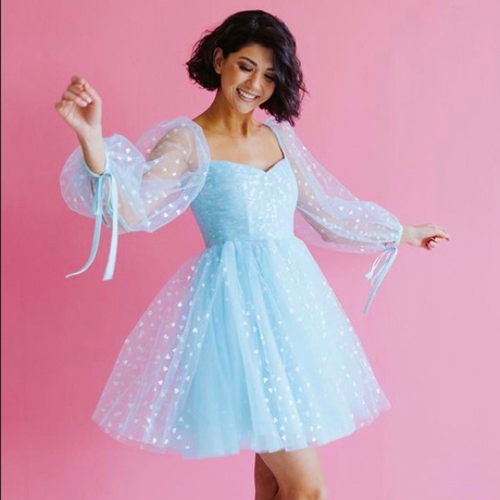 AVA GOWNS SWEETHEART COLLECTION Light Blue Short Length Gown. Never been Worn.